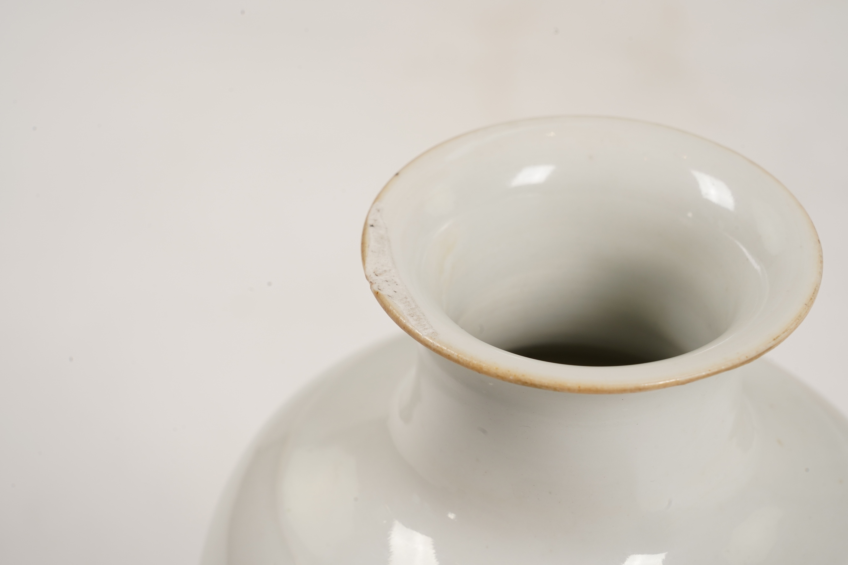A Chinese inscribed famille rose vase, late 19th / early 20th century